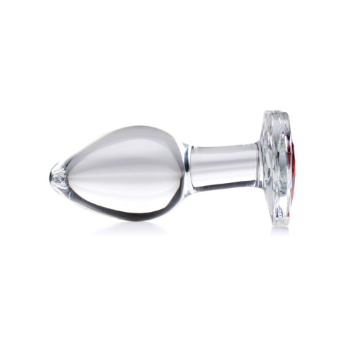 Booty Sparks Glass Anal Plug Medium Red Heart