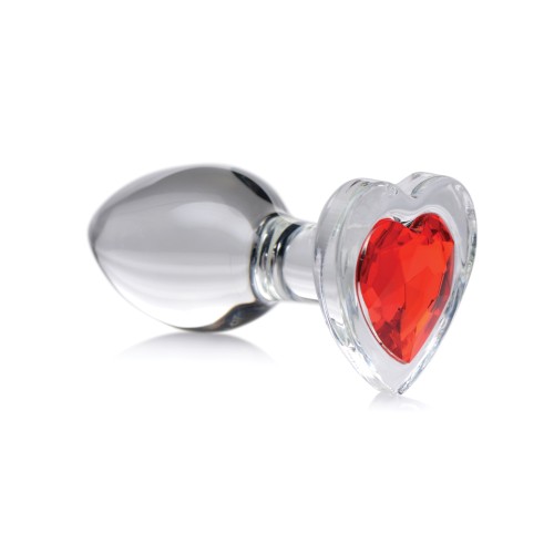 Booty Sparks Glass Anal Plug Medium Red Heart