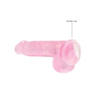 Dildo Crystal Clear RealRock con Bolas de 6 Pulgadas