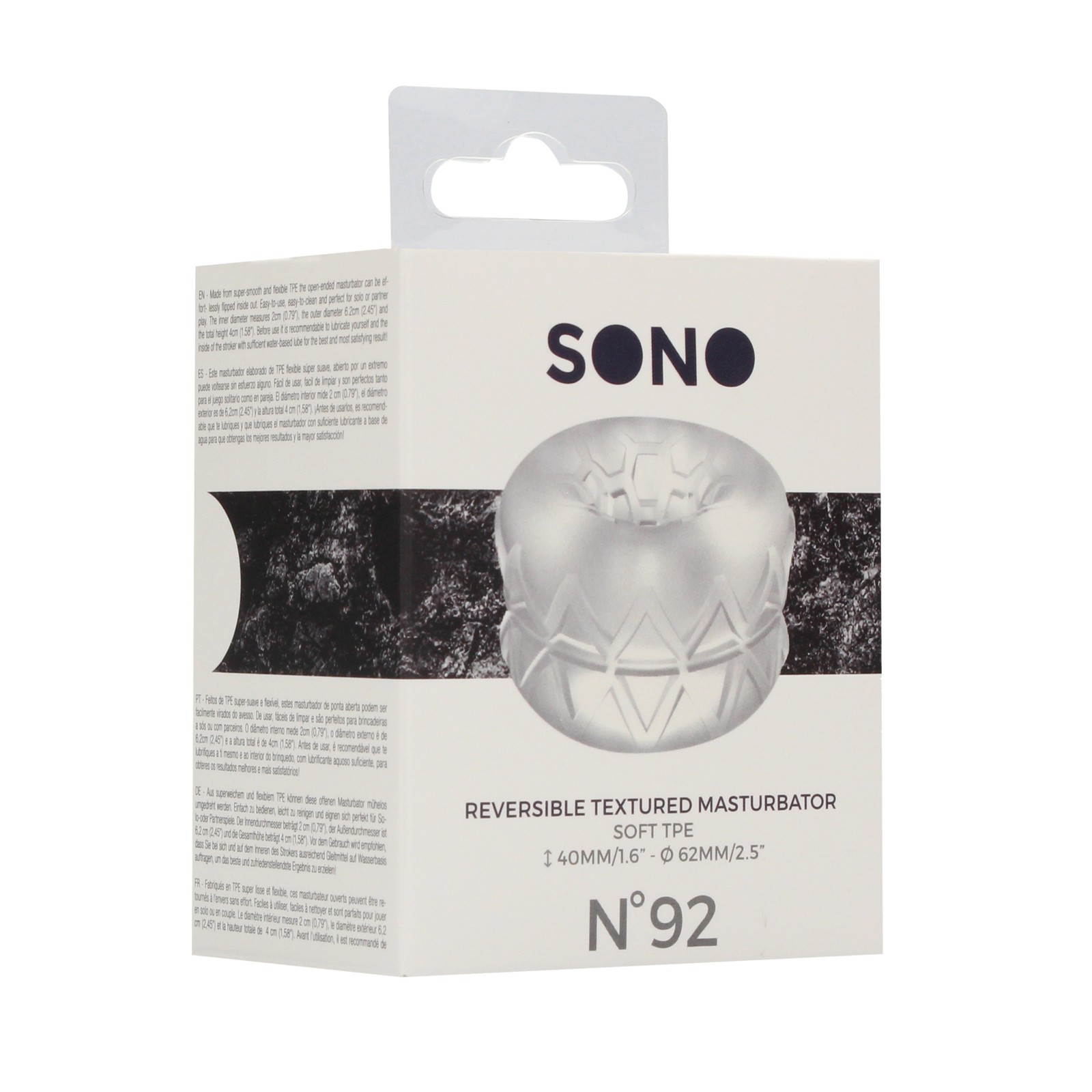 Shots Sono No 92 Reversible Textured Masturbator Transparent