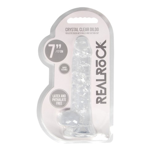 Shots RealRock 7" Transparent Dildo with Balls