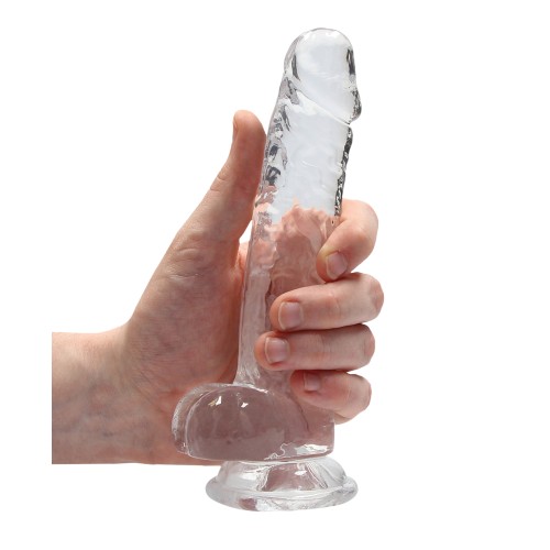 Shots RealRock 7" Transparent Dildo with Balls