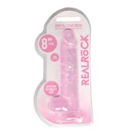 Dildo Realista Transparente de 8" Shots RealRock - Rosa