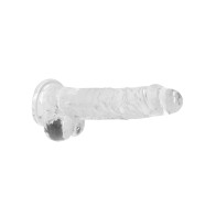 Dildo Crystal Clear con Testículos - 8 Pulgadas