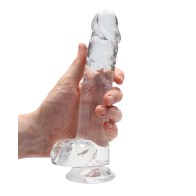 Shots RealRock Crystal Clear Dildo with Balls - 8 Inches