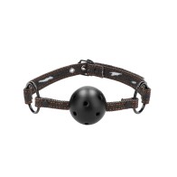 Shots Ouch Gag Ball Transpirable con Correas de Denim - Negro