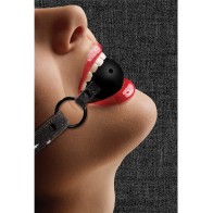 Shots Ouch Breathable Ball Gag with Denim Straps - Black