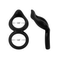 Forto F-88 Double Ring Cock Ring Black