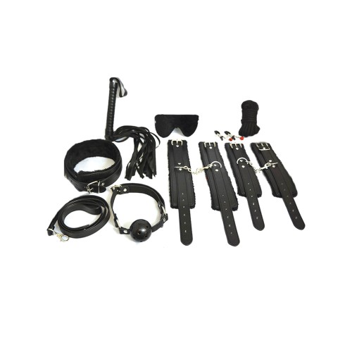 Kit Completo de Bondage Plesur - 12 Piezas - Negro