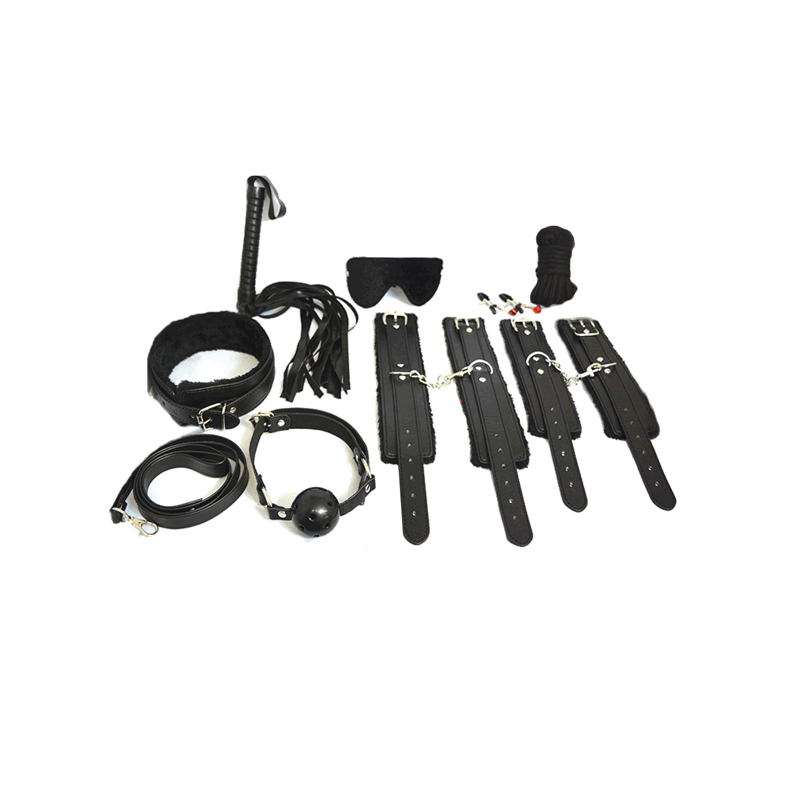 Kit Completo de Bondage Plesur - 12 Piezas - Negro