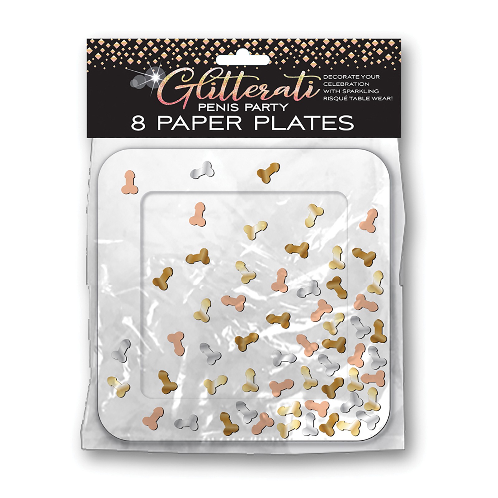 Glitterati Penis Party Plates Pack of 8