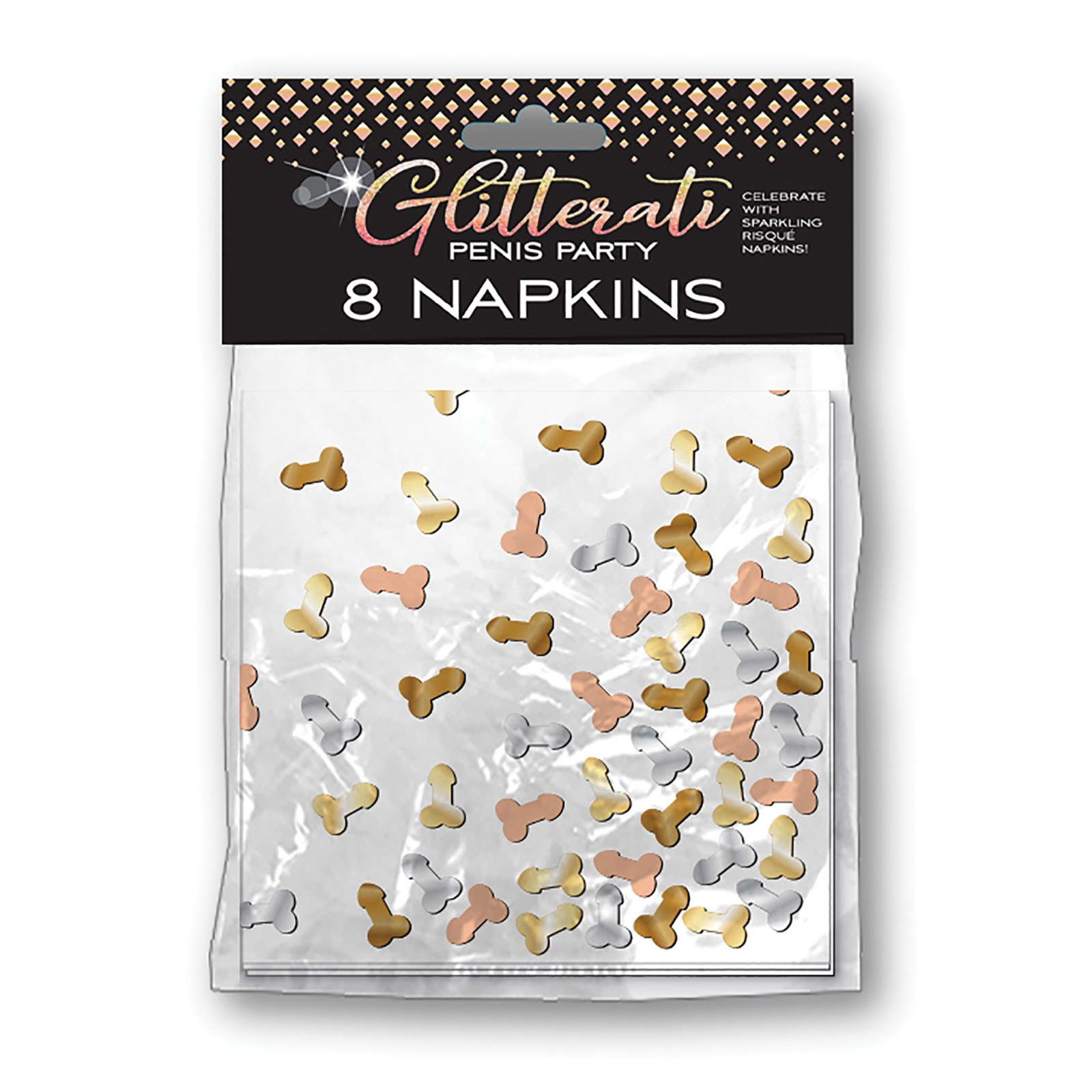 Glitterati Penis Party Napkins Pack of 8