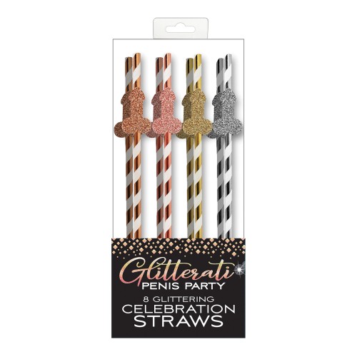 Glitterati Penis Party Straws Pack of 8