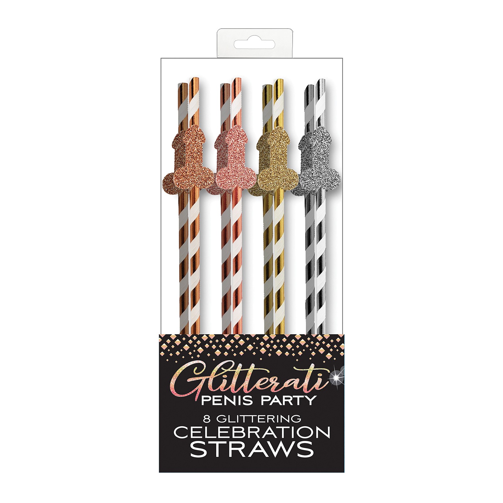 Glitterati Penis Party Straws Pack of 8