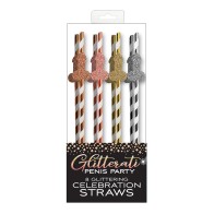 Glitterati Penis Party Straws Pack of 8