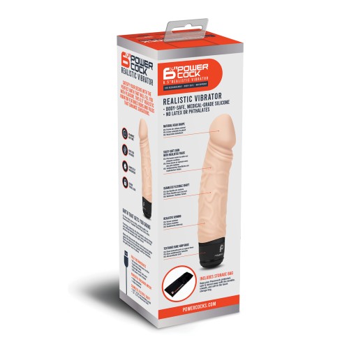 Powercocks 6.5" Realistic Vibrator Ivory