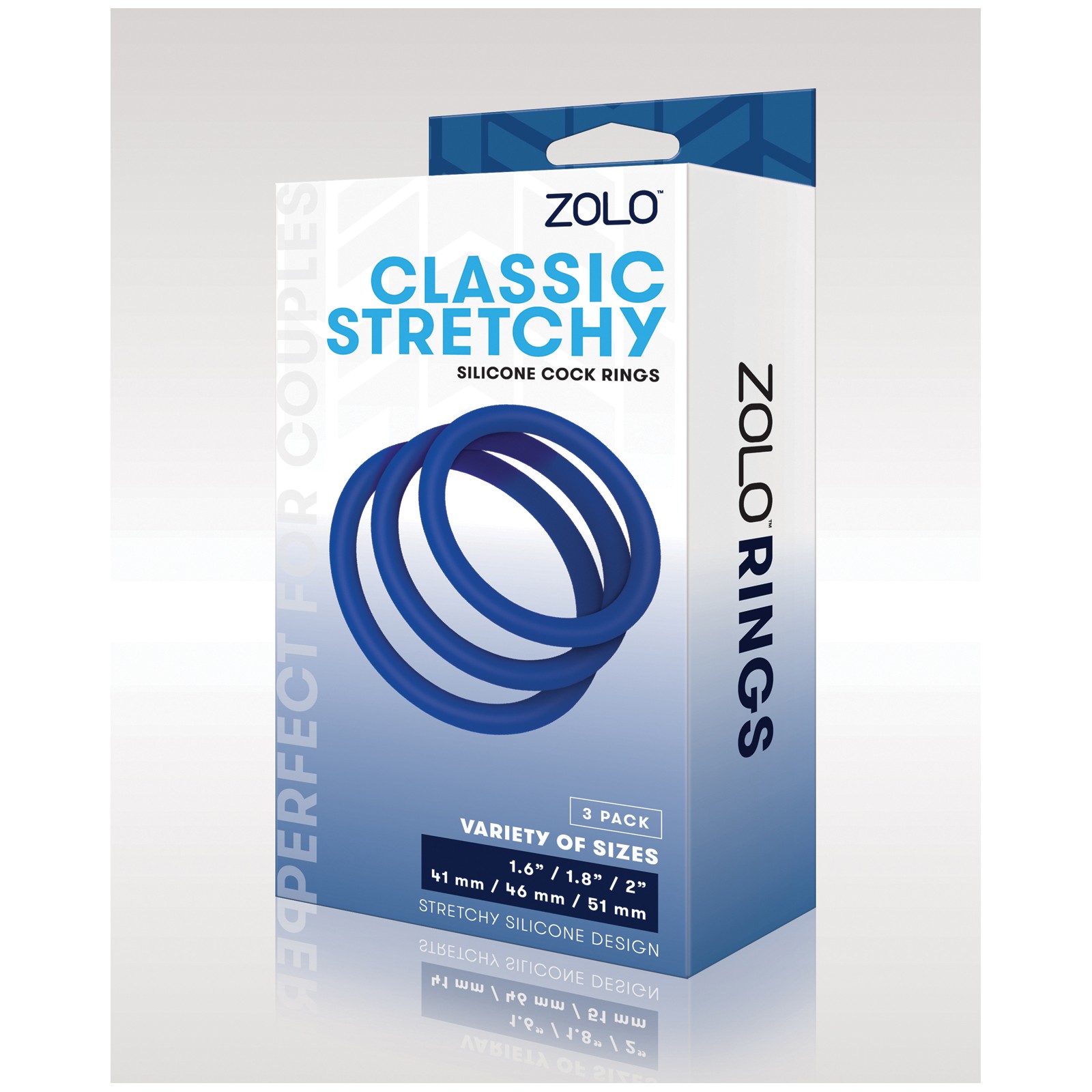 ZOLO Stretchy Silicone Cock Rings - Blue