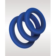 ZOLO Extra Thick Silicone Cock Rings - Blue Pack of 3