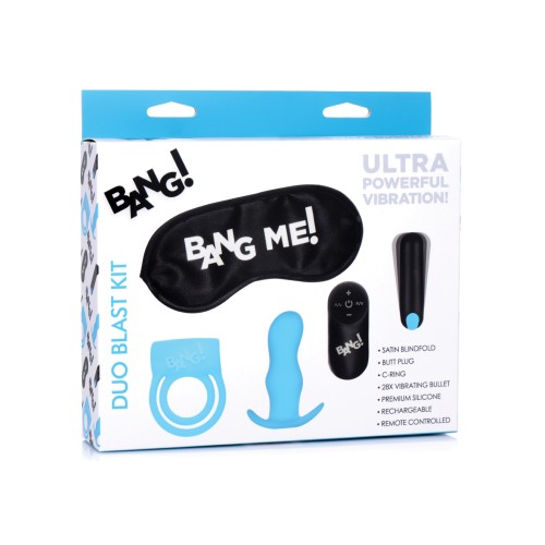 Kit Vibrador Cock Ring y Butt Plug Duo Blast - Control Remoto