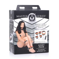 Master Series Kinky Pride Rainbow Bondage Set with Leash and Cuffs