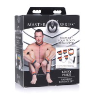 Master Series Kinky Pride Rainbow Bondage Set with Leash and Cuffs