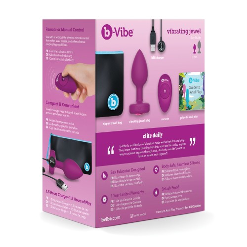 Plug Vibrador Jewel Control Remoto (S/M) - Fucsia