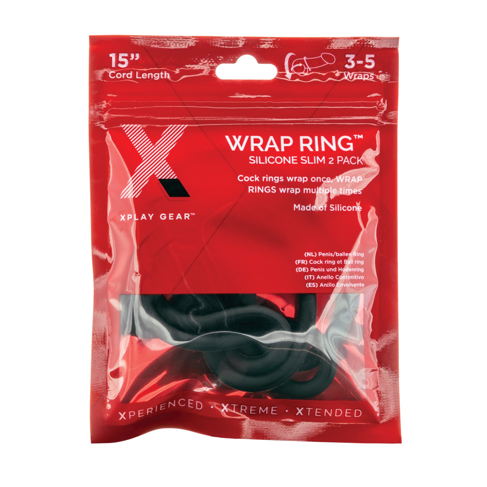 Silicone 15 Inch Slim Wrap Ring Black