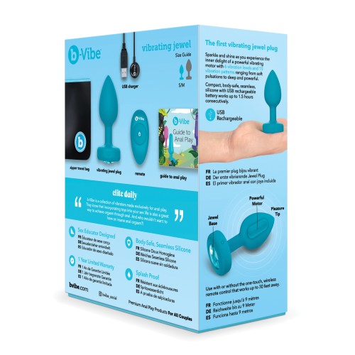 b-Vibe Remote Control Jewel Plug - S/M - Teal