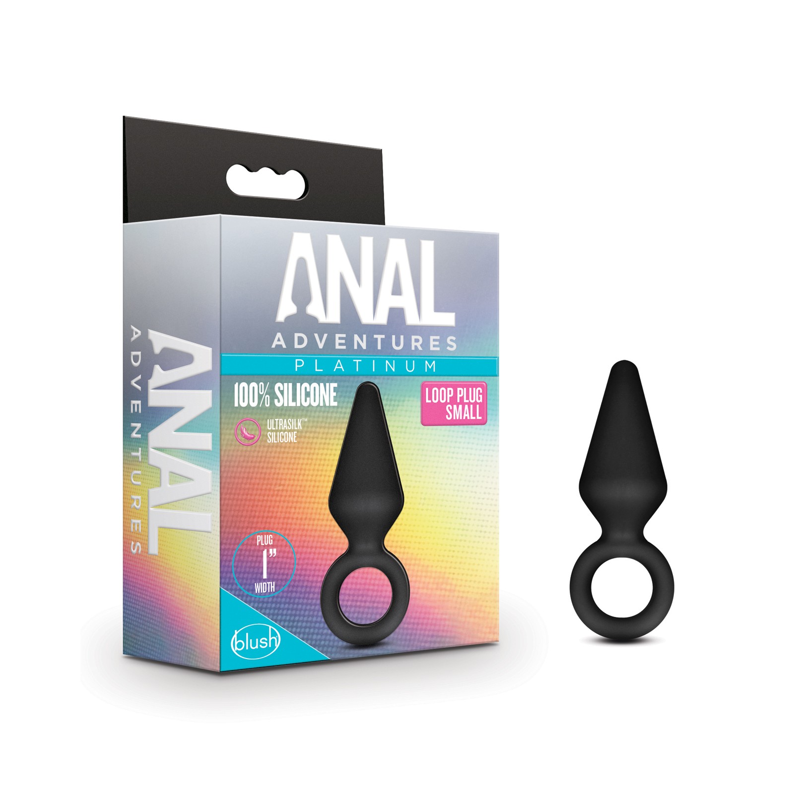 Blush Anal Adventures Platinum Silicone Loop Plug Small Black