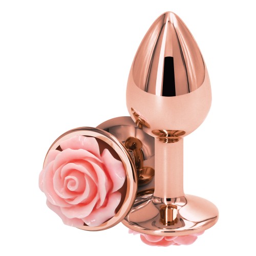 Lightweight Chrome Anal Toy - Pink Rose