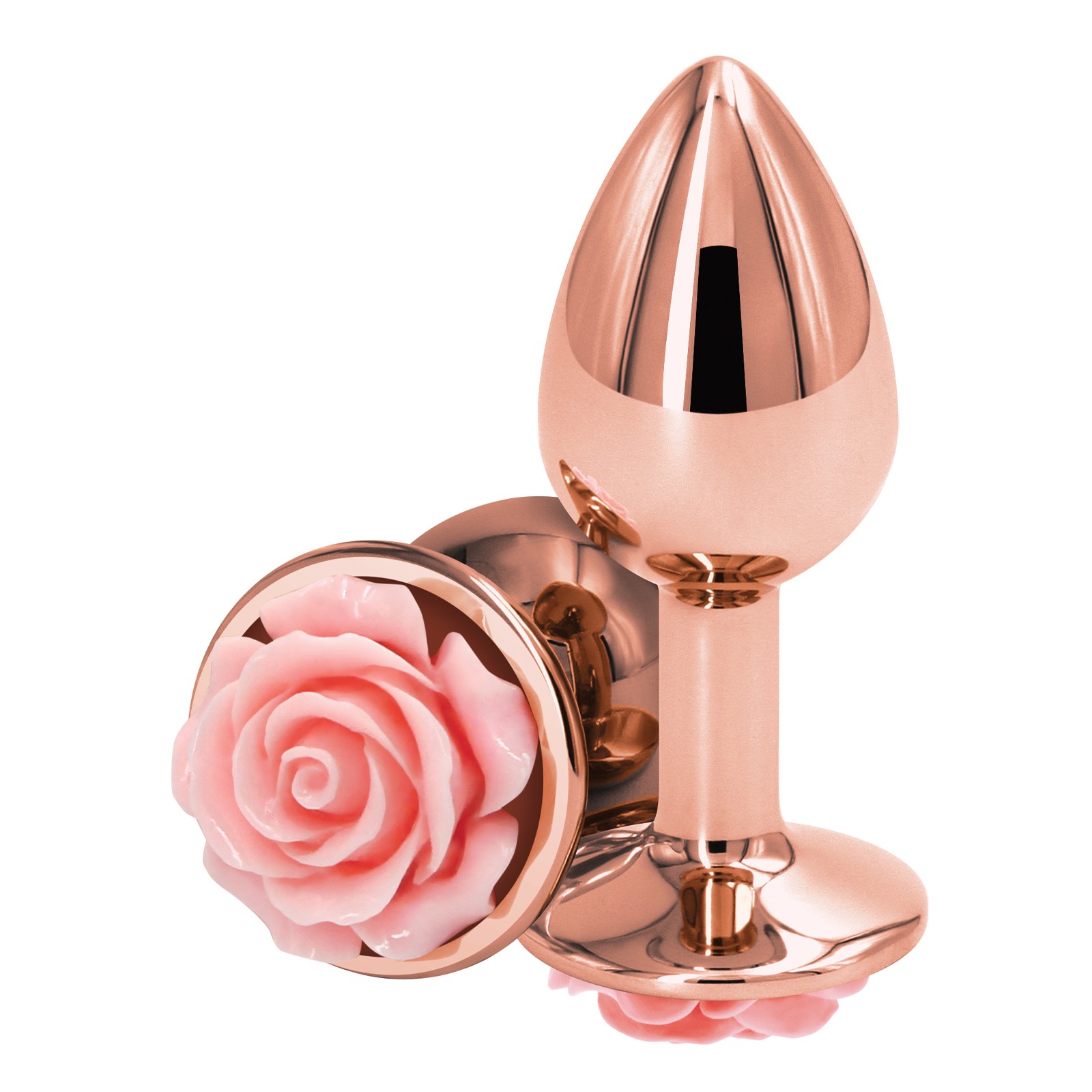 Lightweight Chrome Anal Toy - Pink Rose