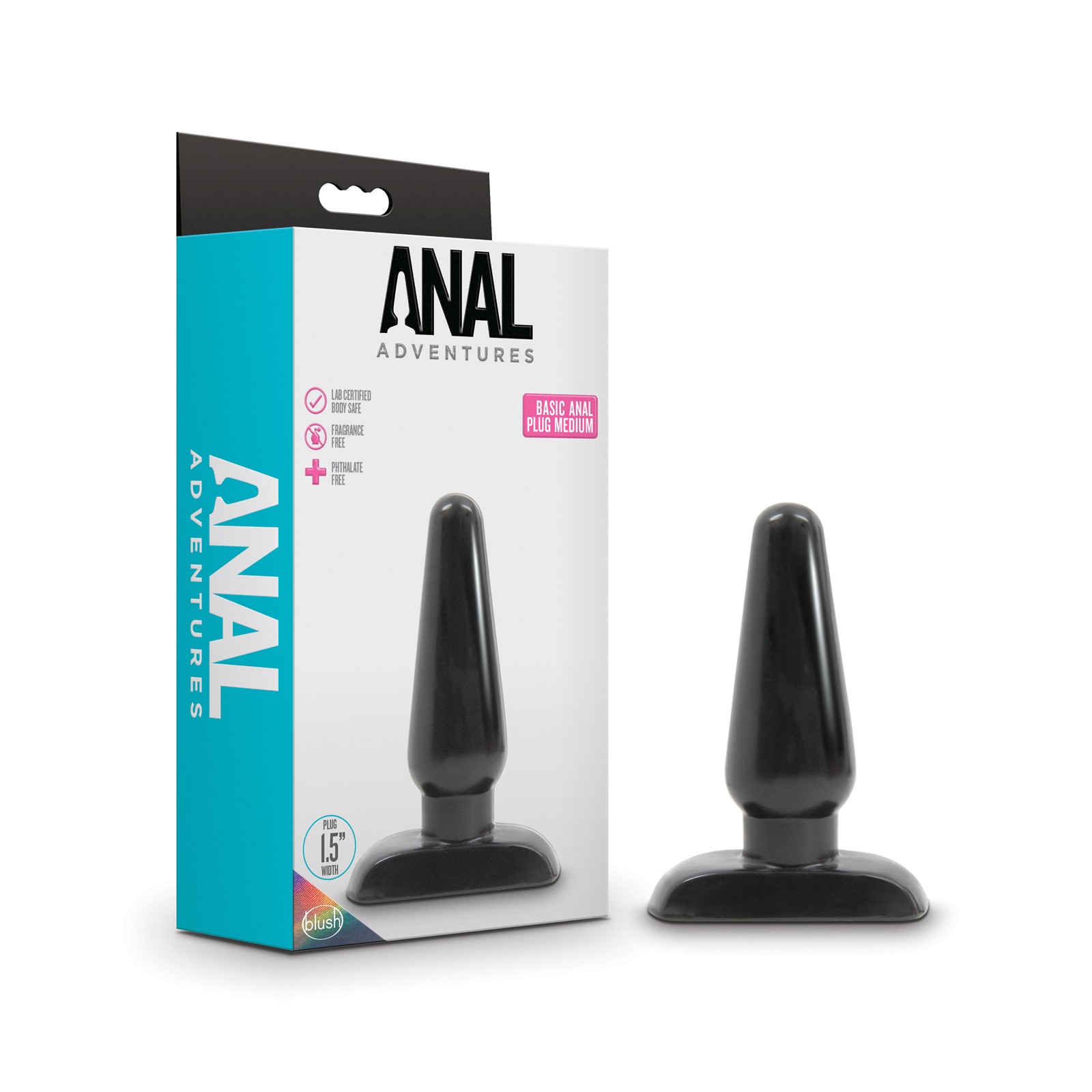 Blush Anal Adventures Medium Anal Plug - Black