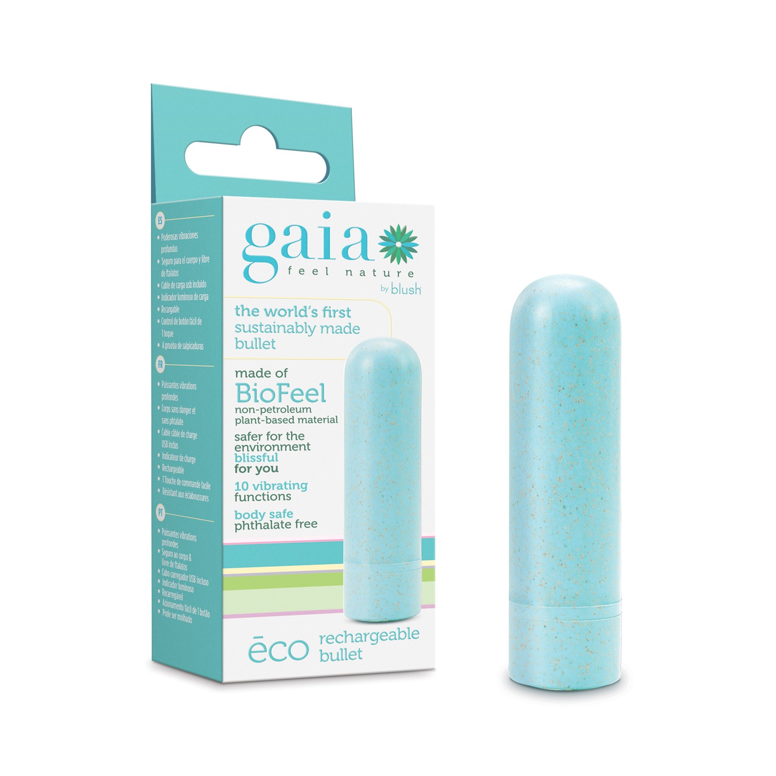 Blush Gaia Eco Rechargeable Bullet - Aqua