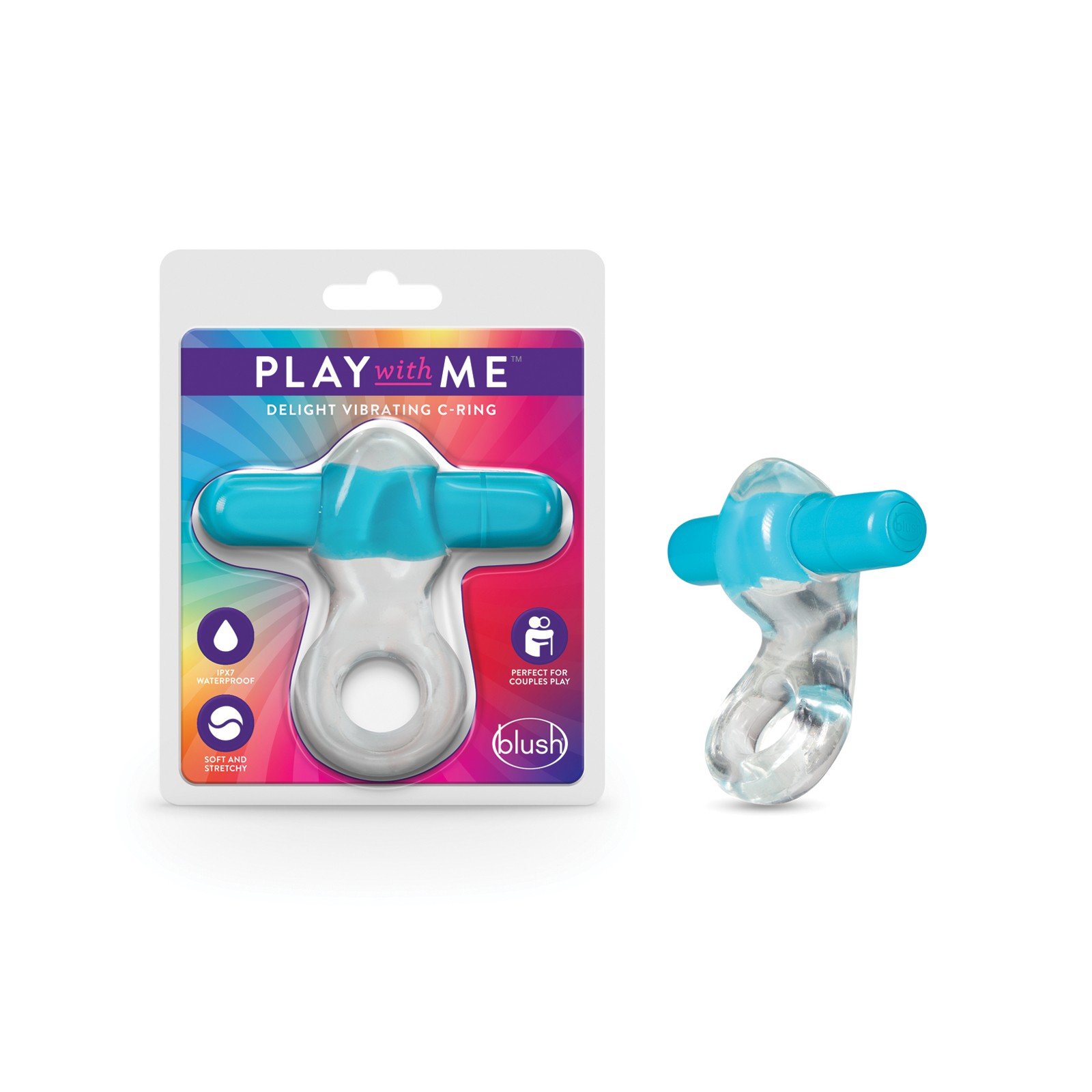 Blush Play with Me Delight Vibrating C Ring Blue