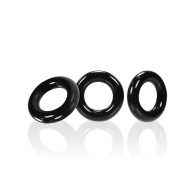 Anillos Oxballs Willy - Paquete de 3 Negros