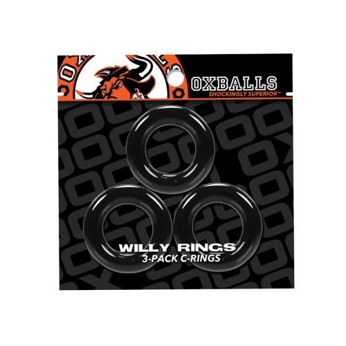 Oxballs Willy Rings - Black Pack of 3