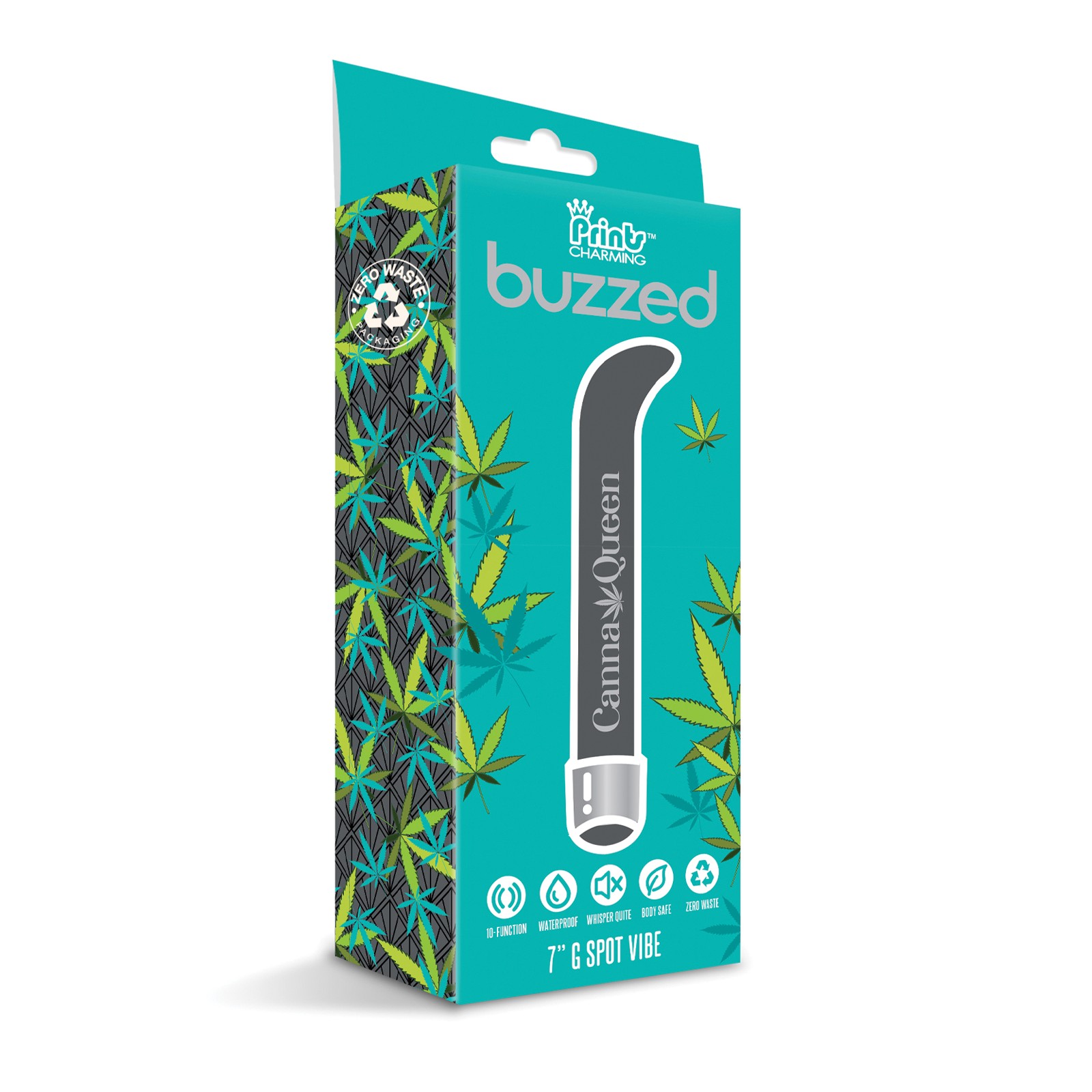 Buzzed 7" G-Spot Vibe - Canna Queen Black