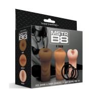 Set de Masturbadores MSTR B8 con Aros - Paquete de 3