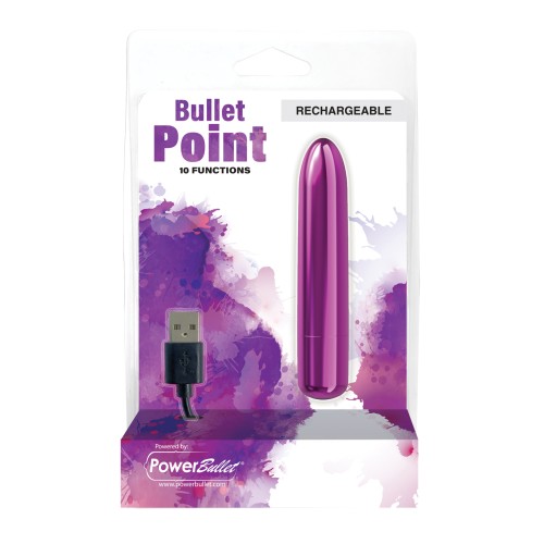 Bullet Point Rechargeable Vibrator - 10 Functions