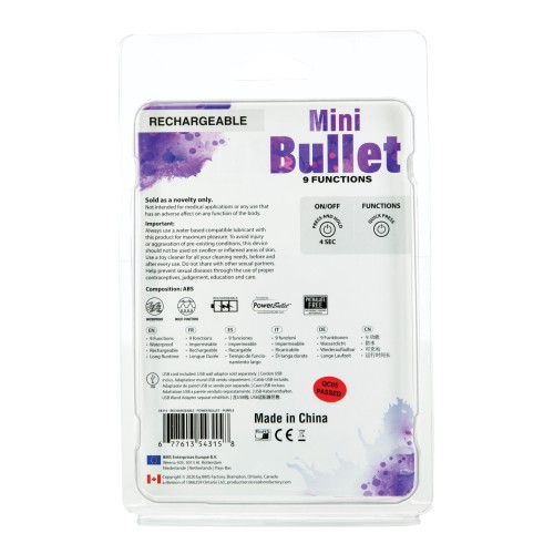 Mini Bullet Vibrator - 9 Functions