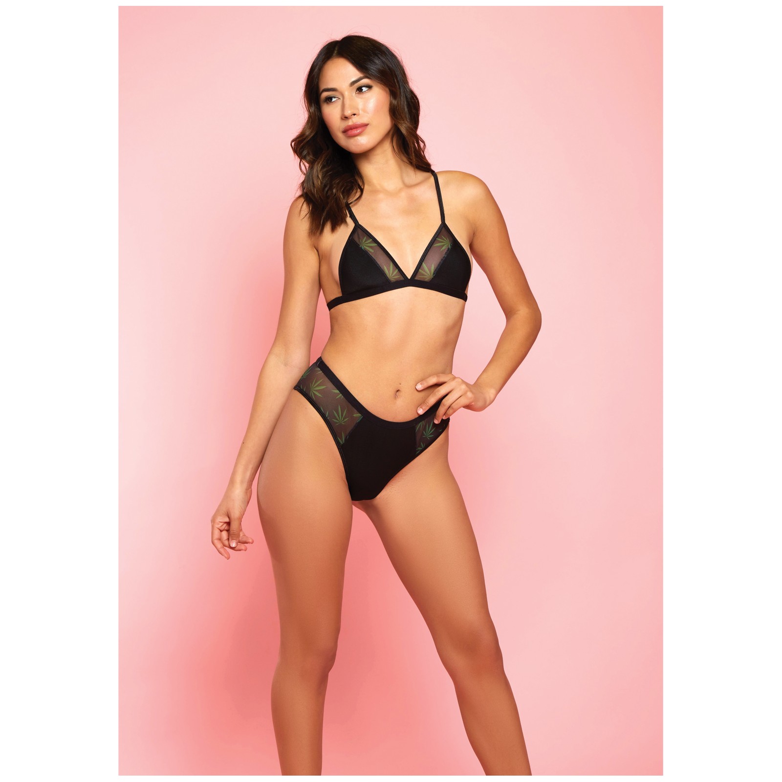 Amnesia Haze Bra & Panty Set in Black