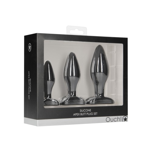 Set de Plug Anal Shots Ouch Apex - Negro para Placer Supremo