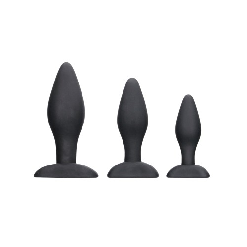 Shots Ouch Apex Butt Plug Set - Black for Ultimate Pleasure