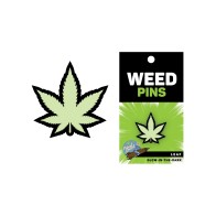 Wood Rocket Weed Pot Leaf Pin Glow in the Dark