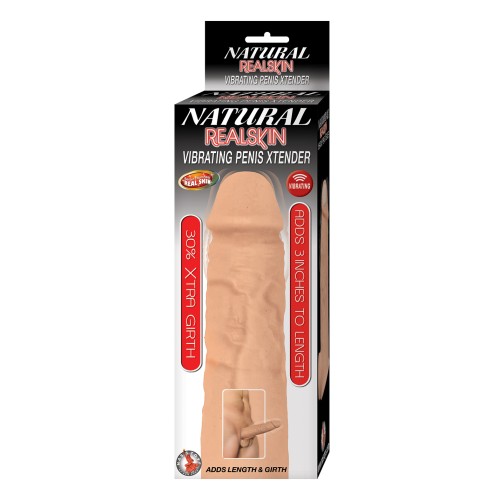 Natural RealSkin Vibrating Penis Extender White