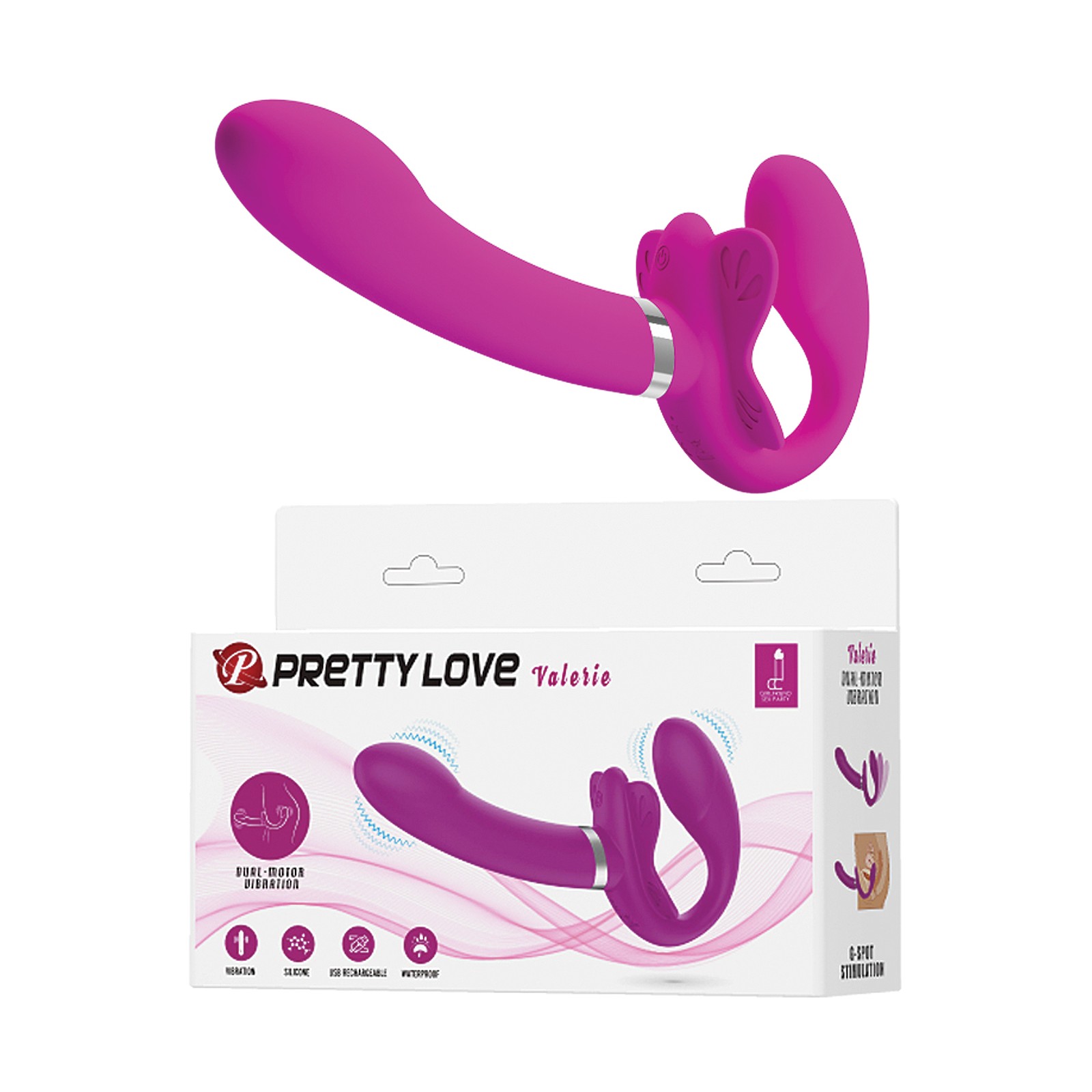 Strap-On Vibrador Sin Correas Pretty Love Fucsia