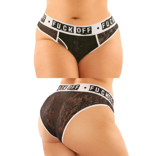 Vibes Buddy Fuck Off Lace Brief & Thong - Black QN