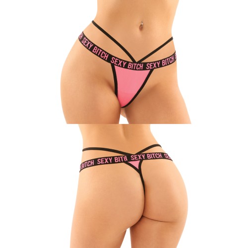 Vibes Buddy Sexy Bitch Lace Panty Micro Thong L/XL