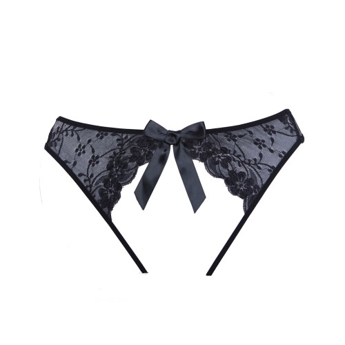 Adore Sheer Teaz Open Panty - Black