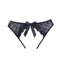 Adore Sheer Teaz Open Panty - Black